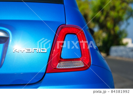 A car with a hybrid engine. Modern technology. Eco Friendly Transport. 84381992