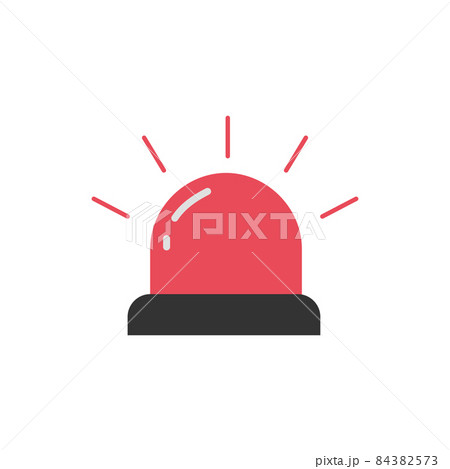 Siren Red Flashing Emergency Light, police single light. Stock vector illustration isolated on white background Siren Red Flashing Emergency Light, police single light. Stock vector illustration isolated on white background 84382573