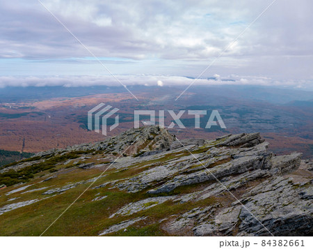 Scenic autumn mountain landscape. View from Sierra de Francia. Scenic autumn mountain landscape. View from Sierra de Francia. 84382661