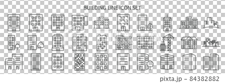 シンプルなビルアイコンセット シンプルなビルアイコンセット 84382882