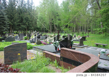 old grave stones in a cemetry. Life and death concept old grave stones in a cemetry. Life and death concept 84384207
