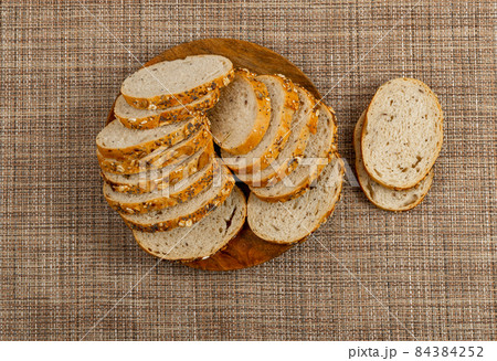 Homemade Sourdough Bread Loaf Slices Homemade Sourdough Bread Loaf Slices 84384252