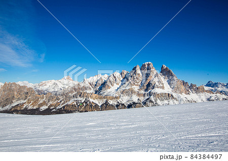 Dolomities winter mountains ski resort 84384497