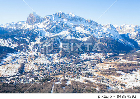 Cortina d'Ampezzo winter town view 84384592