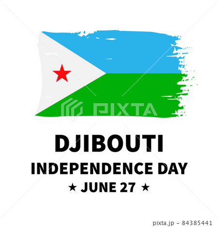 Djibouti Independence Day lettering with flag. National holiday celebrated on June 27. Vector template for typography poster, banner, greeting card, flyer, etc Djibouti Independence Day lettering with flag. National holiday celebrated on June 27. Vector template for typography poster, banner, greeting card, flyer, etc 84385441