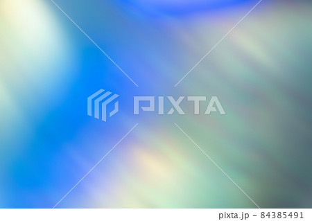 Blur glow overlay. Lens flare. Optical gleam leak. Holographic reflection. Defocused blue color gradient rays pattern illumination on light abstract background. 84385491