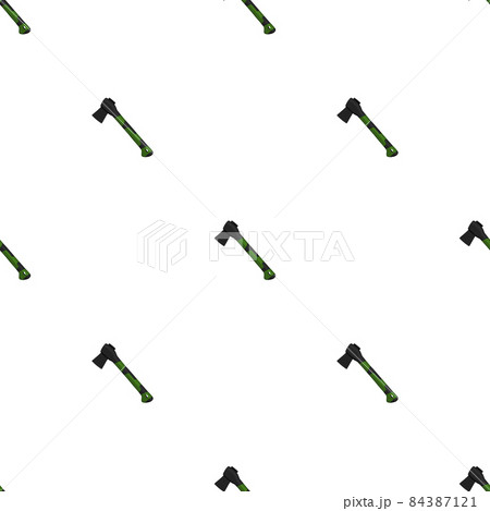 Illustration on theme pattern steel axes with wooden handle 84387121