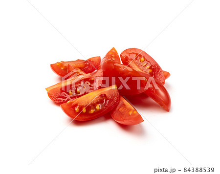 Long Plum Tomato Group Isolated, Fresh Small Cherry Tomatoes 84388539