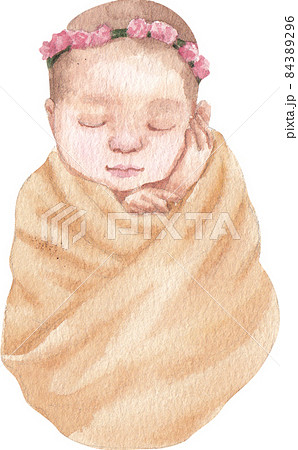 Newborn baby and decor watercolor clipart png Newborn baby and decor watercolor clipart png 84389296