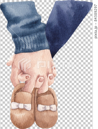 Newborn baby and decor watercolor clipart png Newborn baby and decor watercolor clipart png 84389297