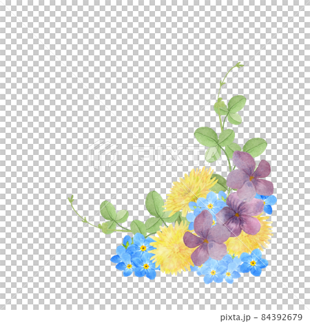 Bouquet of spring flowers watercolor painting 84392679