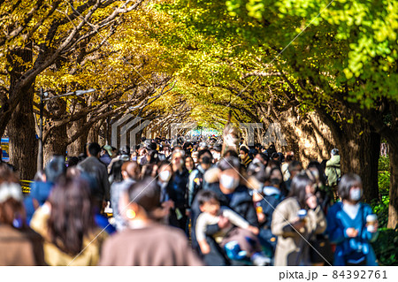 日本の東京都市景観 世界を震撼…ワ耐性超新変異株。神宮外苑のいちょう並木は脅威の人流=11月28日 日本の東京都市景観 世界を震撼…ワ耐性超新変異株。神宮外苑のいちょう並木は脅威の人流=11月28日 84392761