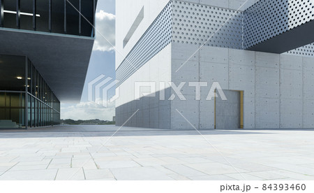 Empty walkway road and modern office buildings exterior Empty walkway road and modern office buildings exterior 84393460