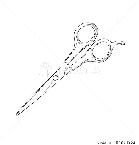 Scissors sketch. Hairdresser shears tool. Vector illustration Scissors sketch. Hairdresser shears tool. Vector illustration 84394852