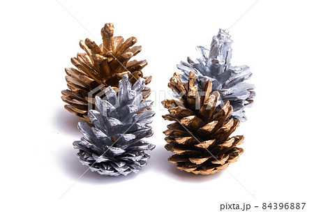 christmas pine cones isolated 84396887
