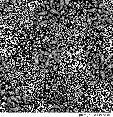 サラサ模様のシームレッスなパッチワーク柄, 84397836