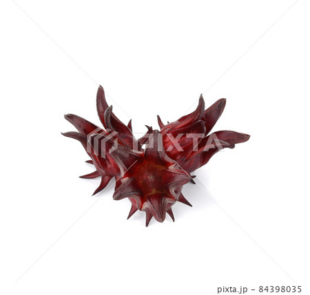 fresh roselle fruits isolated on white background fresh roselle fruits isolated on white background 84398035
