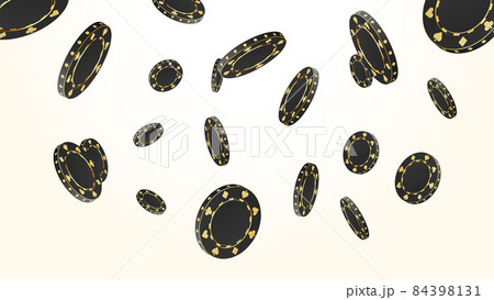 Gambling game, casino 3d golden chips. VIP poker chips 84398131