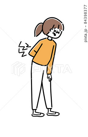 腰痛の女性のイラストのイラスト素材