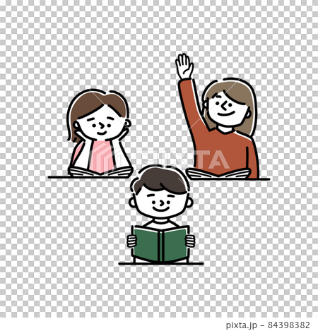 Illustrations of children in class 84398382