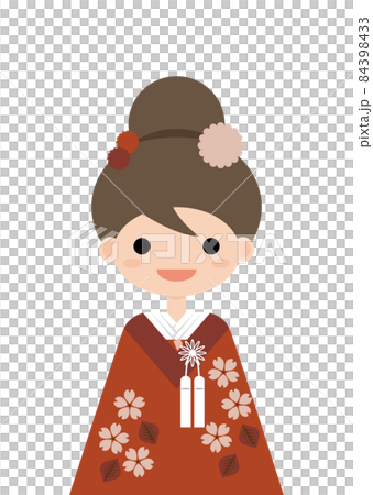 一個穿著和服的女人的插圖 一個穿著和服的女人的插圖 84398433