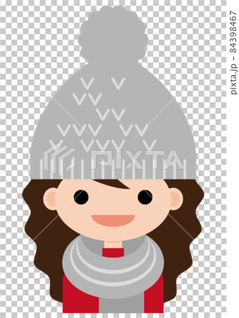 ニット帽を被った女の子のイラストのイラスト素材
