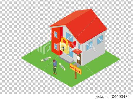 住宅の差し押さえ売却のアイソメトリックイラスト 84400421