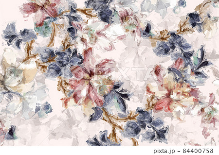 Beautiful oil painting flower bouquet illustration 84400758