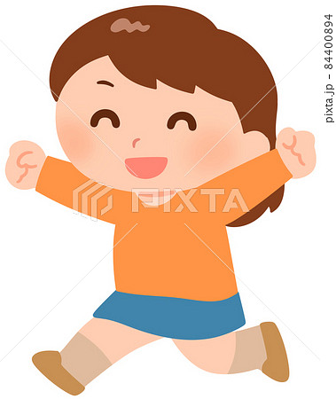 走る女の子のイラスト素材