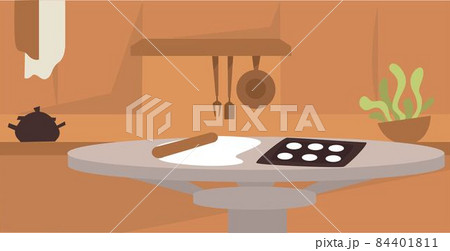 Interior design of kitchen, table with cooking Interior design of kitchen, table with cooking 84401811