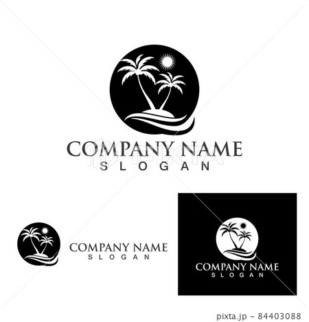 Palm tree summer logo template 84403088
