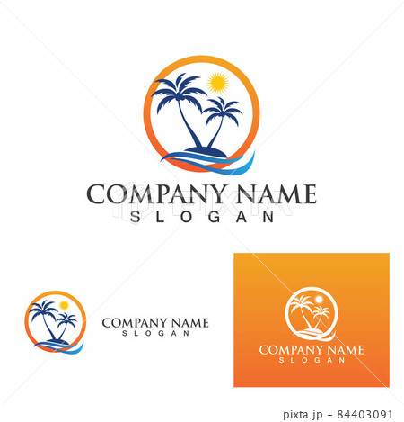 Palm tree summer logo template Palm tree summer logo template 84403091