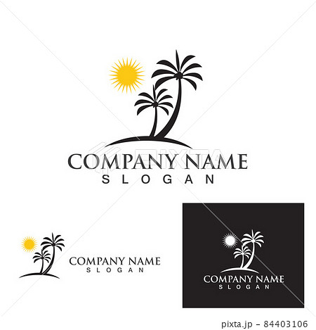 Palm tree summer logo template 84403106