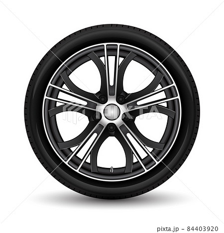 Aluminum Wheel Car Tire Style Racing On White のイラスト素材