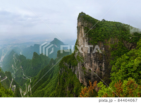 Panorama of Tianmenshan nature park - China 84404067