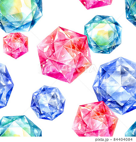 Watercolor gemstones pattern Watercolor gemstones pattern 84404084