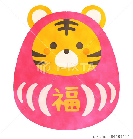 虎の達磨 イラスト素材 ピンク 84404114