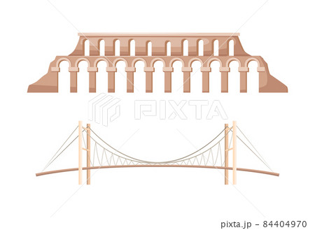 Turkey country landmarks. Famous landmark Bosphorus bridge in Istanbul. Bridge connecting Europe and Asia. Roman aqueduct major water-providing system of Eastern Roman capital of Constantinople 84404970