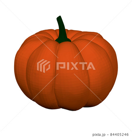 Bright orange pumpkin isolated on white background. 3D. Vector illustration 84405246