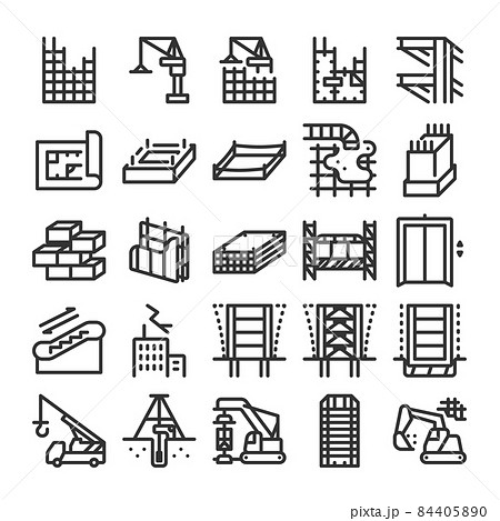 ビル　マンション　建設　アイコン　セット 84405890
