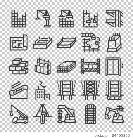 建設公寓建設圖標集 84405890
