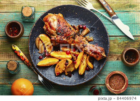 Turkey leg with orange 84406974