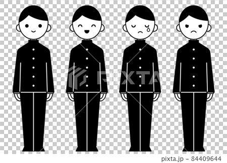 Person illustration _ high school boy facial expression set 84409644