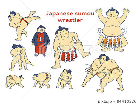 お相撲さんのイラストセット 84410526
