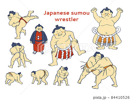 お相撲さんのイラストセットのイラスト素材