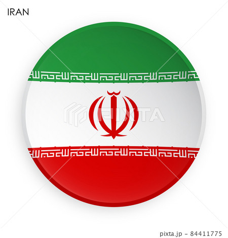IRAN flag icon in modern neomorphism style. Button for mobile application or web. Vector on white background