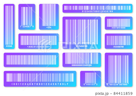 Set of modern colorful product barcodes. Identification tracking code. Serial number, product ID Set of modern colorful product barcodes. Identification tracking code. Serial number, product ID 84411859