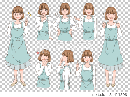 Illustration of an anime-style young housewife Illustration of an anime-style young housewife 84411898