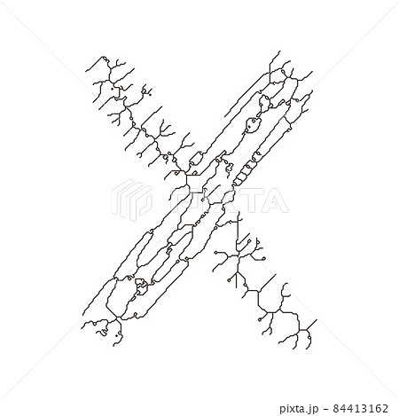 Circuit board letter.Art font.  84413162