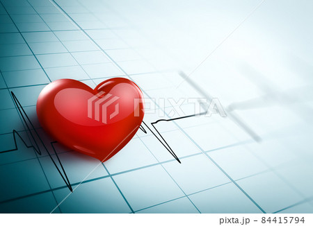 Medical Background with Bright Red Heart 84415794